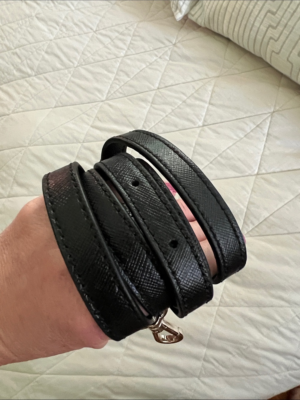 Kate Spade Black Saffiano Leather Gold Hardware Replacement Strap Authentic - Picture 15 of 16